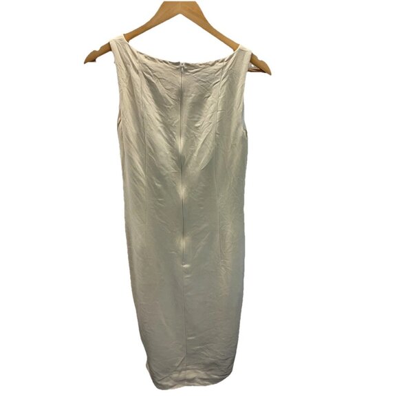 Akris Womens Sleeveless Ivory Shift Dress Size 8 Designer Neutral‎ Layer career - Picture 2 of 11